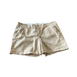 Old Navy Womens Khaki Tan Everyday Chino Shorts Size 14 Regular Standard Stretch